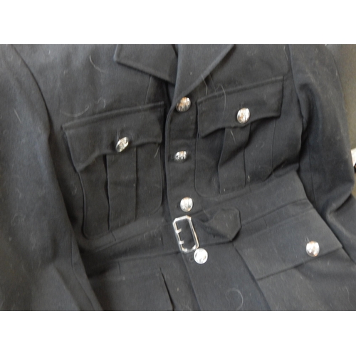 353 - WWII National Fire Service Tunic with NFS buttons together with a WWI death scroll to Private Sidney... 