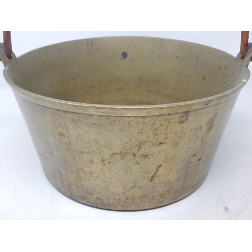 363 - Heavy Brass Jam Pan with Swing Handle