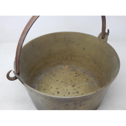 363 - Heavy Brass Jam Pan with Swing Handle