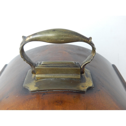 370 - Edwardian Bracket Clock with inlaid conch shell decoration, brass handle, complete with pendulum and... 