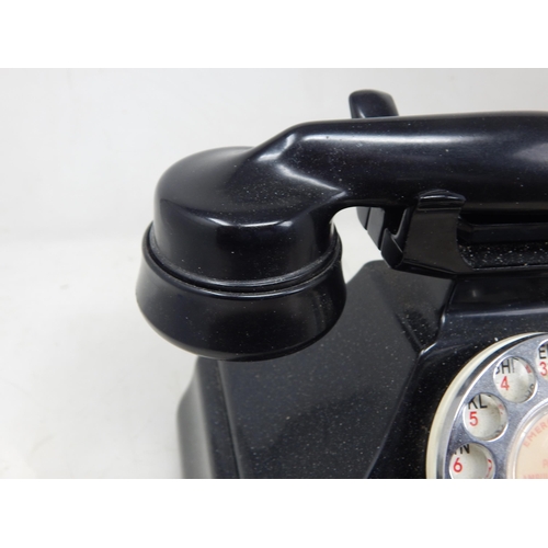 371 - 1950's GPO Black Bakelite Telephone with cord.