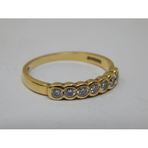 264 - 9ct Gold Diamond Half Eternity Ring Set with 7 Diamonds: Size K: Weight 2.51g