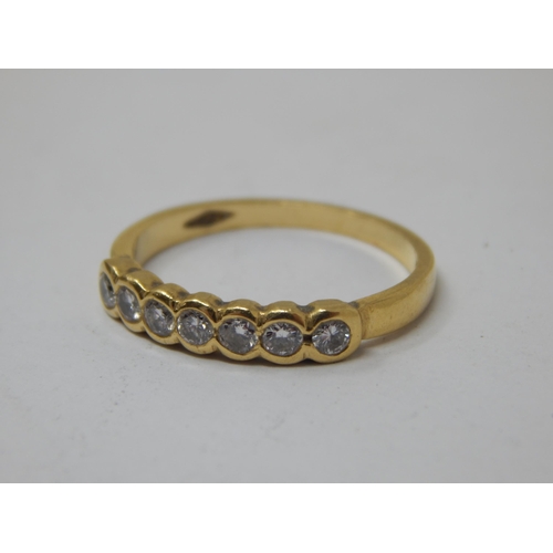 264 - 9ct Gold Diamond Half Eternity Ring Set with 7 Diamonds: Size K: Weight 2.51g