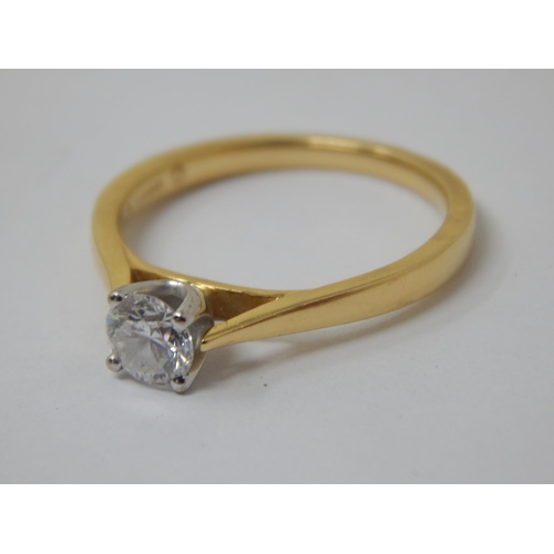 273 - 18ct Gold Diamond Solitaire Ring Set with a Round Brilliant Cut Diamond, 0.50ct with GGI Certificate... 