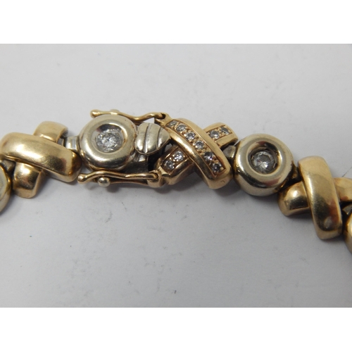 277 - 14ct Gold Diamond Set Bracelet: The Total Diamond Weight estimated @ 1.50cts: Gross weight 18.26g (n... 