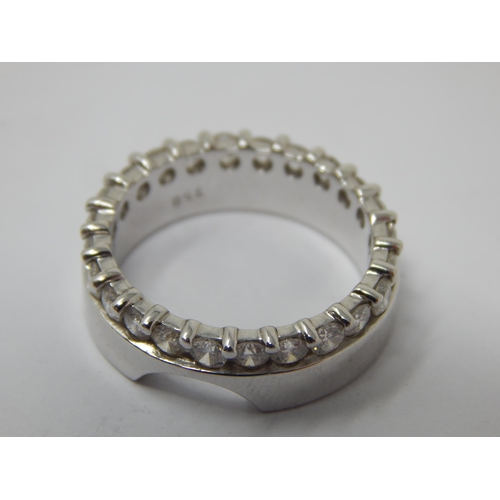 286 - 18ct White Gold Diamond Eternity Ring Set with 24 Diamonds estimated @ 1.2cts Total: Size M: Gross w... 