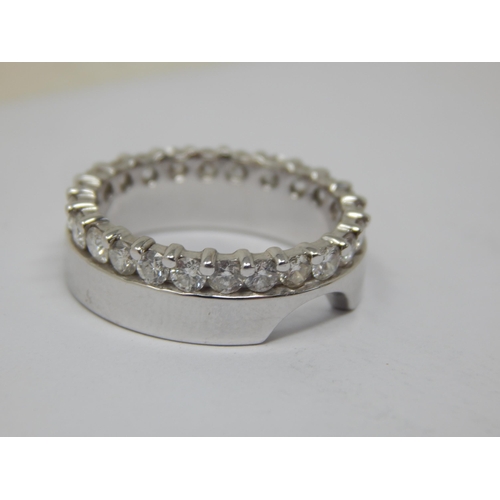 286 - 18ct White Gold Diamond Eternity Ring Set with 24 Diamonds estimated @ 1.2cts Total: Size M: Gross w... 