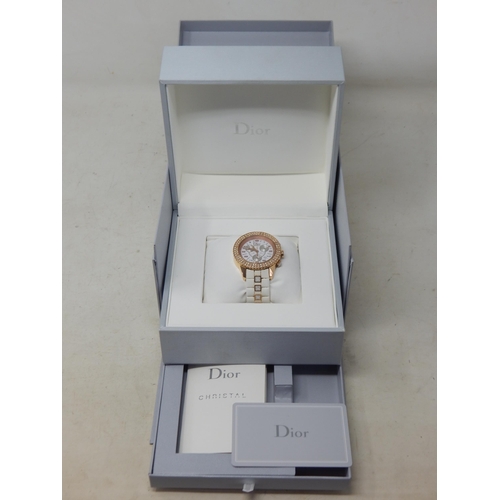 305 - Dior: Christian Dior 18ct Gold Christal Chronograph
Reference CD 114370
18ct Gold , Dior diamonds se... 