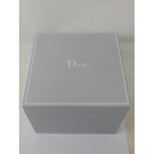 307 - Dior: A Christian Dior Christal diamond set bracelet watch, the white chronograph dial set with 14 r... 