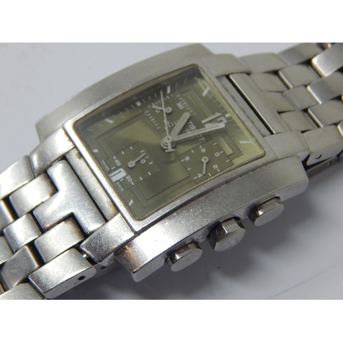 309 - Gentleman's Tissot Chronograph Wristwatch with Olive Green Dial & Date Aperture @ 6'oclock: Stainles... 