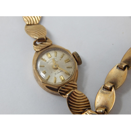 206 - 9ct Gold Rotary Wristwatch on 9ct Gold Strap: Gross weight 12.23g