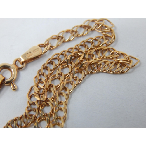 213 - 9ct Gold Bracelet: Length 18cm: Weight 1.46g