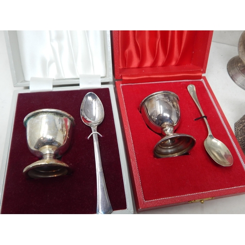 104 - A Hallmarked Silver Egg Cup in Fitted Case together with a Quantity of Silver Plated Wares Including... 