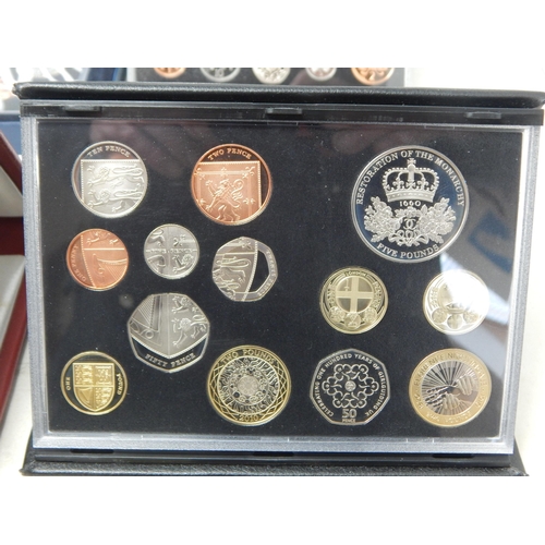 92 - Royal Mint UK Proof Annual Coin Sets 1997, 2001, 2005, 2007, 2008, 2010 together with the Royal Mint... 