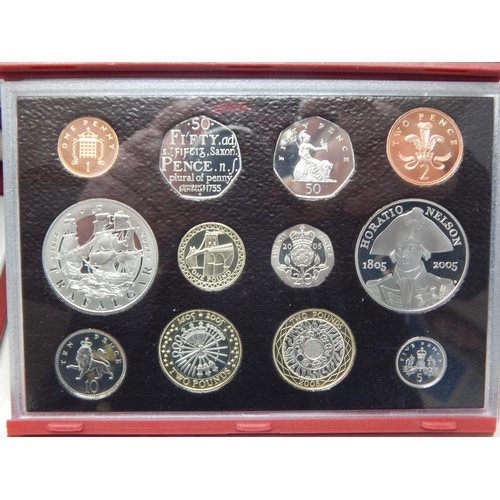 92 - Royal Mint UK Proof Annual Coin Sets 1997, 2001, 2005, 2007, 2008, 2010 together with the Royal Mint... 