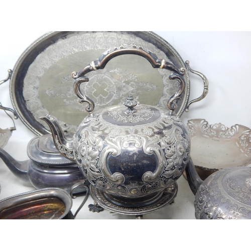 102 - A Large Quantity of Silver Plated Wares Including Tea Sets, Tea Kettles etc (lot)