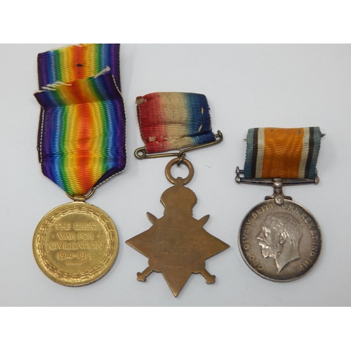 3 - WWI Trio of Medals Awarded & Named to: DVR T-97 D. DOW A.S.C. (Very Low Number)