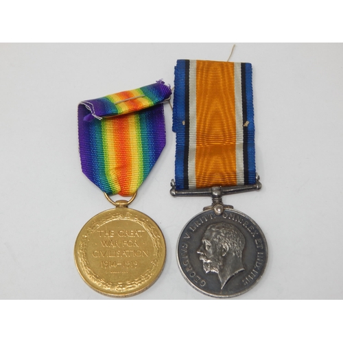 14 - WWI Pair of Medals Awarded & Edge Named to: T-254810 PTE E. J. HOOKINS. A.S.C