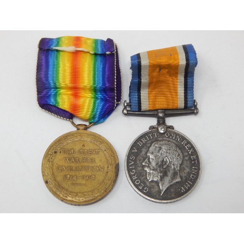18 - WWI Pair of Medals Awarded & Edge Named to: 13549 PTE. W. FLATTLEY. ROYAL WARWICKSHIRE REGIMENT