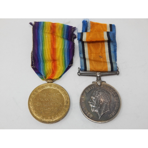 23 - WWI Pair of Medals Awarded & Edge Named to: L-11915. PTE. W. WATTS. EAST SURREY REGIMENT