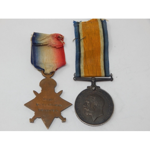 26 - WWI Pair of Medals Awarded & Edge Named to: T-2068 PTE C. P. J. SUMMERS. QUEENS REGIMENT