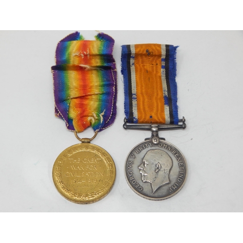 30 - WWI Pair of Medals Awarded & Edge Named to: 31688 PTE. T. J. MASLIN. ROYAL FUSILIERS