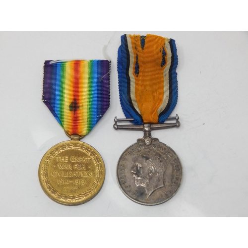 31 - WWI Pair of Medals Awarded & Edge Named to: 47897 PTE. E. P. NORTH. WILTSHIRE REGIMENT