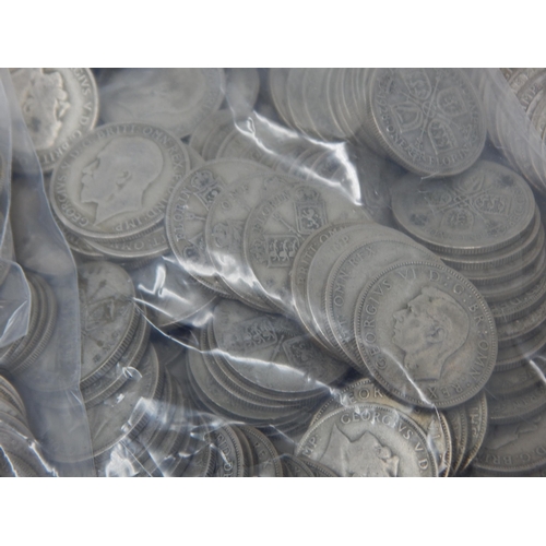 100 - A Large Quantity of pre-1947 Silver Coinage Including Half Crowns, Florins, Shillings & Sixpences: W... 