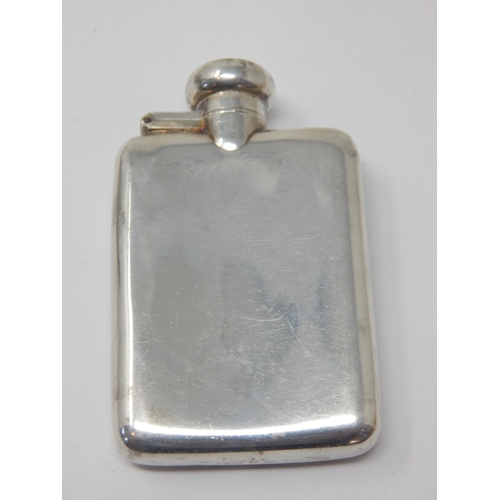 111 - Small Silver Hip Flask with Bayonet Fastening Cap: Hallmarked Birmingham 1924