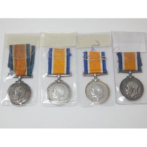 34 - WWI War Medals: 356132. PTE. T. HEMBARROW, HIGHLAND LIGHT INFANTRY, S-8150. PTE J. STEWART. ARGYLE S... 