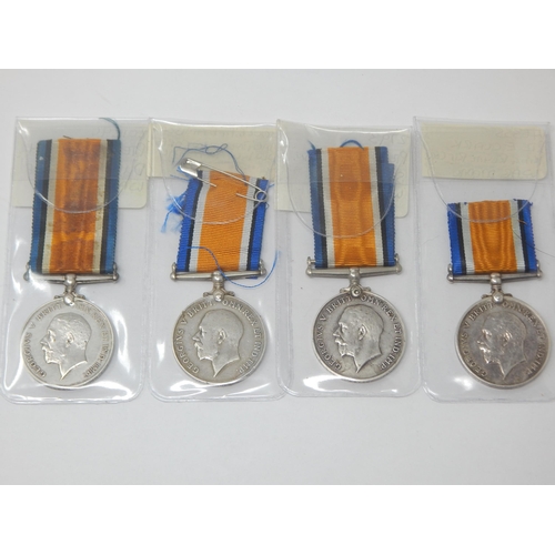 36 - WWI War Medals: 201294. PTE. W. LEACH. DURHAM LIGHT INFANTRY, 130026. PTE. B. AMISON. MACHINE GUN CO... 