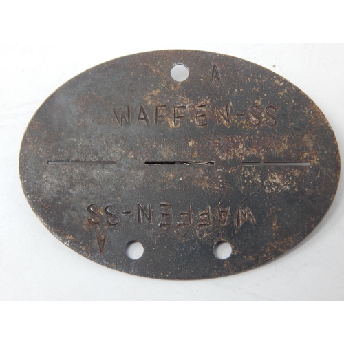 301 - WWII German WAFFEN SS Identity Disc. 743.PZ.PI.KP/SS.PZ.RGT.5