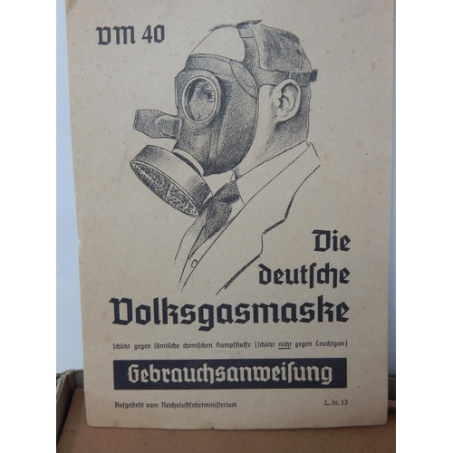 330 - WWII German Gas Mask with Instructions in original fitted box