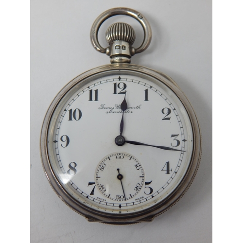 Gentleman's Silver Pocket Watch: Hallmarked Birmingham 1929, James Wadsworth, Manchester. Working when catalogued