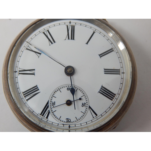 122 - Gentleman's Silver Pocket Watch: 800 Standard Silver Case Working when catalogued