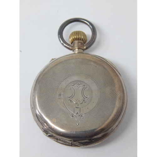 122 - Gentleman's Silver Pocket Watch: 800 Standard Silver Case Working when catalogued