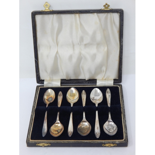 130 - A Set of Silver Coffee Spoons: Hallmarked Sheffield 1934 by Angora in Original Fitted Case