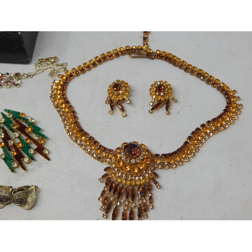 246 - A Collection of Vintage Jewellery Sets Including an Enamelled Suite Comprising Necklace & Bracelet &... 