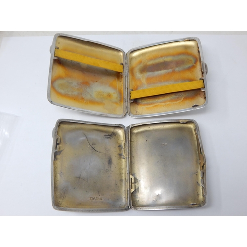 133 - 2 x Silver Cigarette Cases: Hallmarked Chester 1922/1934: Weight 166g