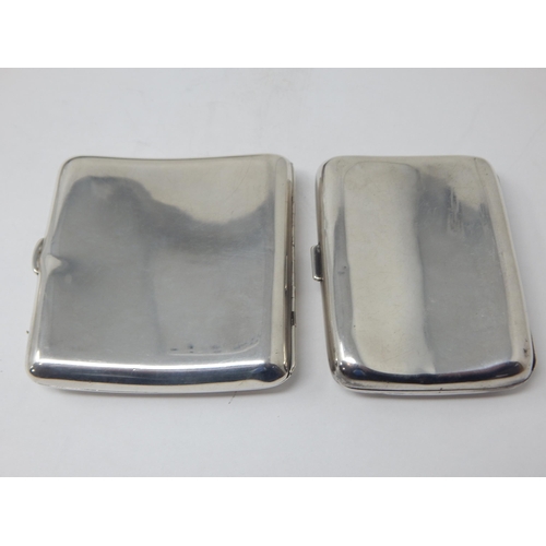 134 - 2 x Silver Cigarette Cases: Hallmarked Birmingham 1894/1921: Weight 168g