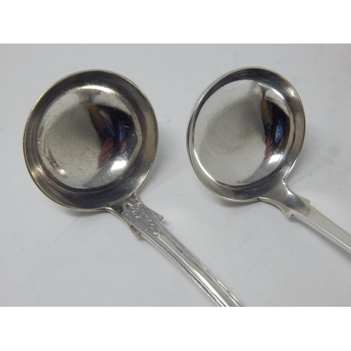 139 - 2 x Victorian Scottish Silver Sauce Ladles: Hallmarked Edinburgh 1839 & Glasgow 1853: Weight 78g