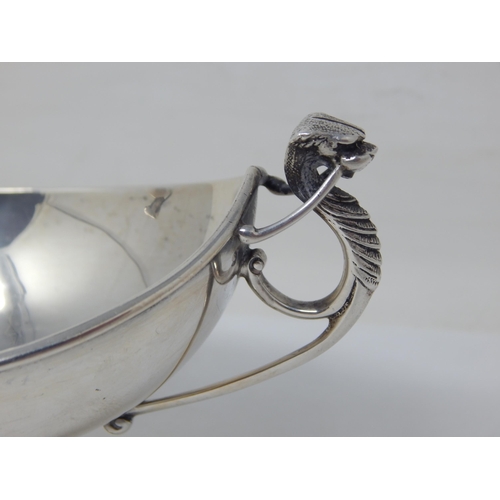 145 - An Edwardian Silver Twin Handled Bowl: Hallmarked Birmingham 1908 by Elkington & Co: Weight 126g