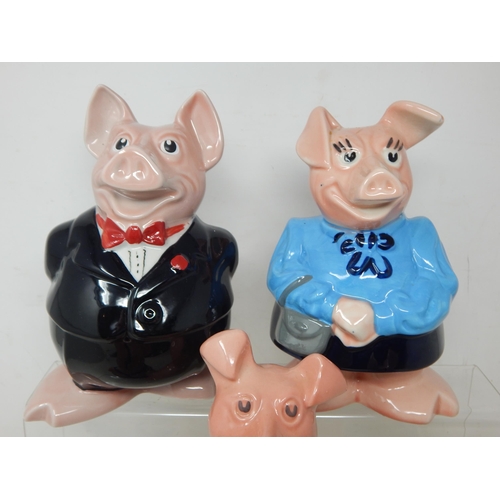 332 - A Set of 5 Nat West Piggy Banks by Wade with stoppers.