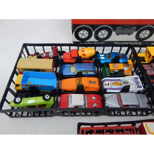 338 - A Matchbox Carry Case containing three trays of model vehicles (36)