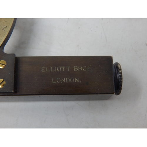 352 - WWI Gun Clinometer Made by Elliott Bros London in Original Tan Leather Case