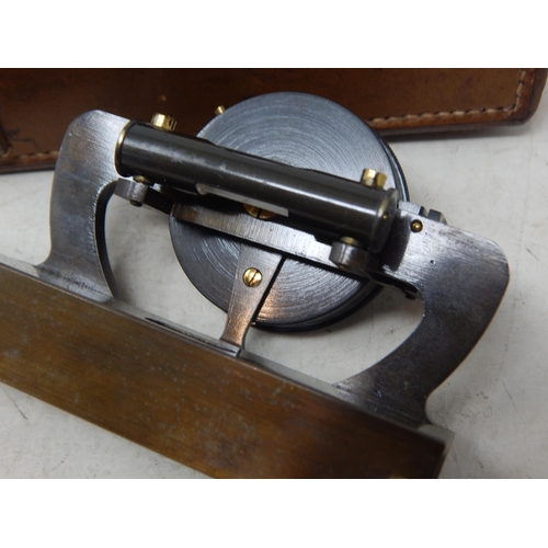 352 - WWI Gun Clinometer Made by Elliott Bros London in Original Tan Leather Case