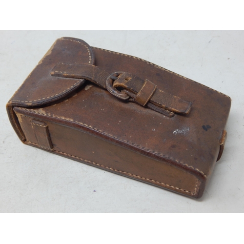 352 - WWI Gun Clinometer Made by Elliott Bros London in Original Tan Leather Case