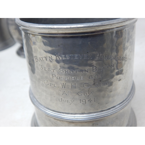 361 - 7 x Home Guard Presentation Pewter tankards: Aldershot Home Guard, 9th Battalion W R, Middlesex Home... 