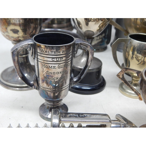 373 - 20 Items of Home Guard & Military related Items Including Trophies, Boxes etc