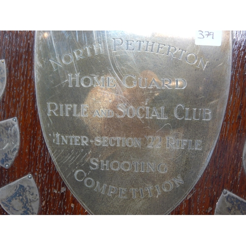 379 - WWII Home Guard North Petherton Shooting Trophy Shield